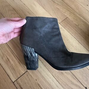 All Saints Gray Ankle Boots with Marble Heel